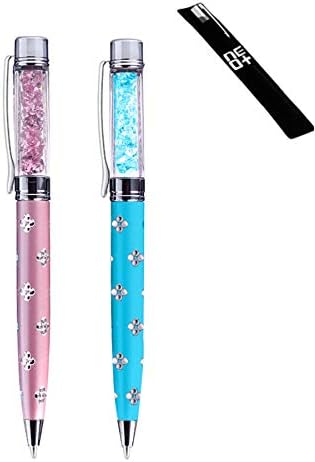 Quality Ballpoint Pen with Crystals. FREE REFILL - UK SELLER (WHITE)