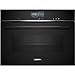 Produktbild Siemens CS736G1B1, Smarter iQ700 Einbau-Kompaktdampfbackofen, 60 x 45 cm, Schwarz, Made in Germany, Dampfgaren, Hydrolyse Selbstreinigung, Touchscreen, Air Fry, 4D Heißluft, Backautomatik, Pizzastufe