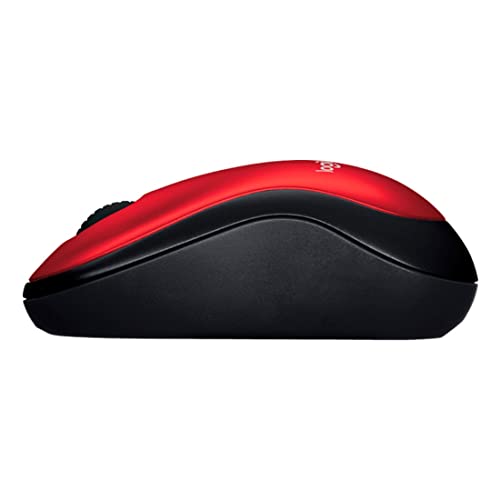 Image of Logitech M185 Wireless Mouse, 2.4GHz with USB Mini Receiver, 12-Month Battery Life, 1000 DPI Optical Tracking, Ambidextrous, Compatible with PC, Mac, Laptop - Red, (Pack of 4)