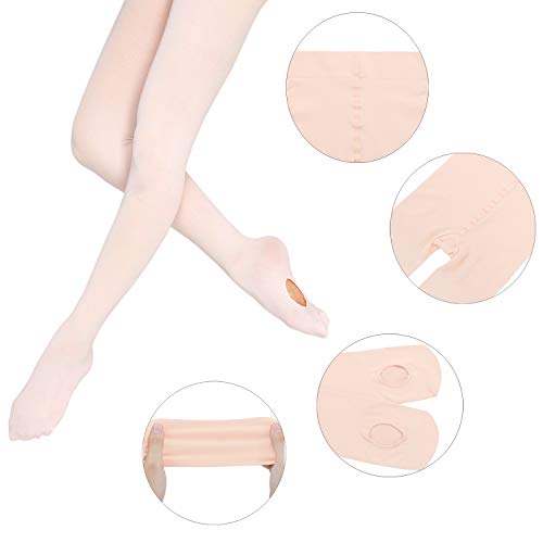 Zando Girls Ballet Dance Tights - Ultra Soft Pro Convertible Ballet Transition Dance Tights Kids Students4
