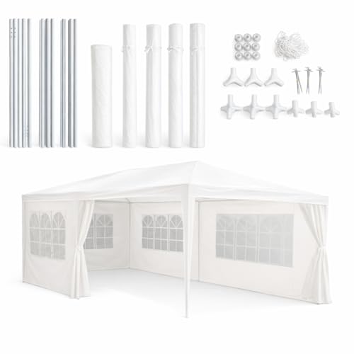 Kinzo Tonelle de Jardin 3x6 m - Tente pour 70 Personnes - Pavillon avec 6 Parois Latéraleset et Hauteur au Faîte de 2,5 m - Étanche et Résistante aux UV -...