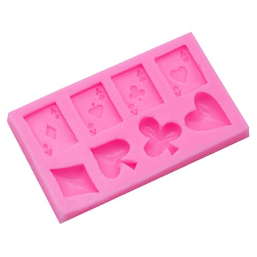 POPETPOP Molde de Silicona para Hornear Póker Molde de Fondant Casero Diseño de Cartas Chocolate y Galletas Adecuado para Repostería y Manualidades DIY