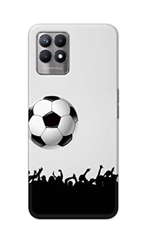 Image of Printed Hard Back Cover Case for Realme 8i Back Cover (Football Icon) -1302