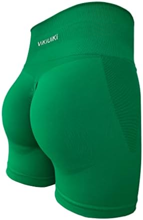 ViKiUiKi Women's Tummy Control High Waisted Biker Shorts Yoga Gym Running Fitness Workout Spandex Butt Lifting Shorts for Women (Abundant Green,M)
