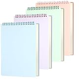 YIHUANYIFA Lot de 4 cahiers Steno à spirales reliés par le haut de 160 pages lignées avec couverture en plastique épais A5 pour écrire des notes dans des listes, école, bureau, maison (format A5, 4