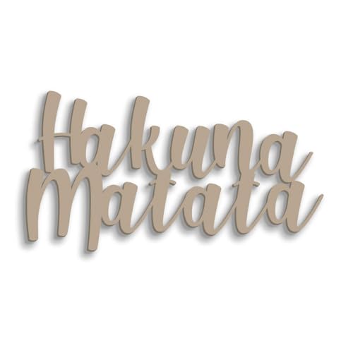 Declea Wanddeko Spruch Holzspruch Hakuna Matata - Holz Deko Schriftzug Motivational Küche Familie Haus Liebe zum Dekorieren der Wände, Wohnkultur