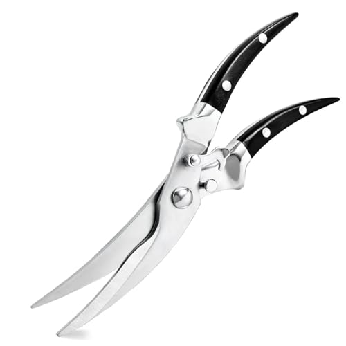 Tijeras para aves de acero inoxidable con mango de madera noble 2