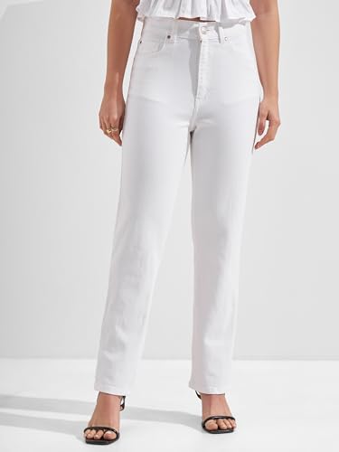Image of Tokyo Talkies Women Slim Fit White Solid Jeans