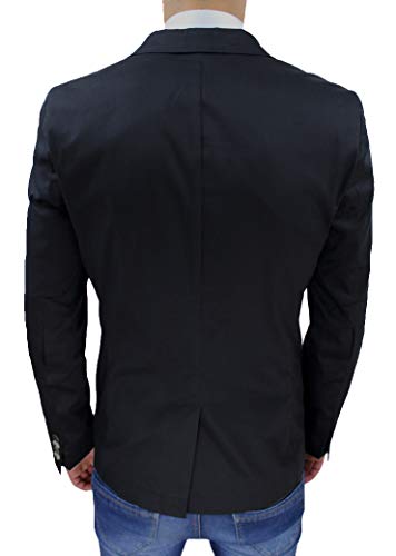 Giacca Uomo Sartoriale Nero Slim Fit Aderente