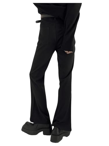 GORGLITTER Men's Flare Baggy Dress Pants Wide Leg Pleated Causal Slacks Office Business Suit Trousers with Pockets2