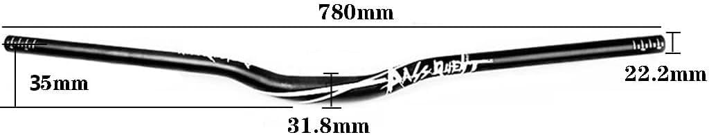 Manillar Elevado para Bicicleta de Carretera y MTB de 31,8 * 780 mm de Altura, Manillar extralargo de 35 mm, Manillar de Bicicleta de montaña de aleación de Aluminio Tipo golondrin