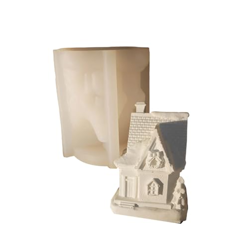 YIGZYCN Molde de silicona para resina de hermosos castillos para manualidades de yeso, resistente y fácil de desmoldar para creatividad