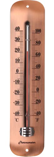 TERMOFLY 12.5" New Premium Steel Indoor/Outdoor Thermometer Wireless Decorative