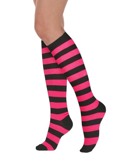 Image of Striped Knee High Socks for Women Outdoor Sport Athletic Stripe Casual Tube Socks