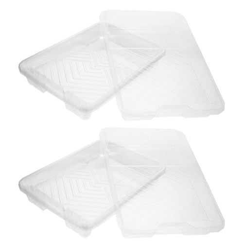 SEWOART 6pcs 9-inch Disposable Paint Tray Liners for Painting Supplies, Plastic Paint Holder Trays with Deep Capacity, Suitable for Rollers and Brushes, Painting Tool Accessories