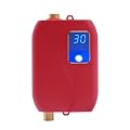 DDBESSIC Tankless Water Heater Electric, 110V 3000W Mini Instant Hot Water with LED Display on Demand Mini Water Heater Under Sink Plug in Electric Water Heater for Kitchen Bathrooms Offices (Red)