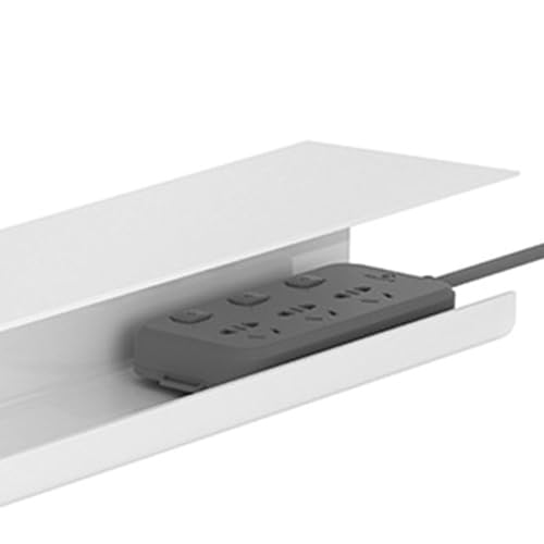 Bandeja organizadora de cables para debajo del escritorio, soportes para regletas eléctricas, organizador de cables para oficina y hogar (Blanco) miniatura 7