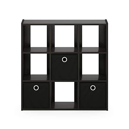 Furinno Simplistic 9 Cube Storage Organizer, Bookcase Shelf, Espresso - image 6