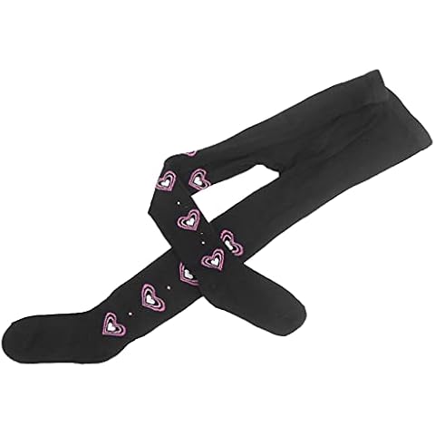Girls' Cotton Knit Tights with Hearts Cover