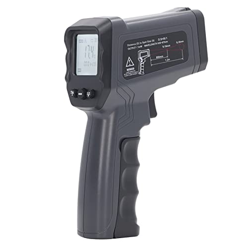 Qiilu 赤外線温度計 -50 〜 1600℃、12:1 & 50:1 測定距離、調理、産業用デジタル LCD 温度計