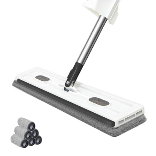 Grande mocio piatto in microfibra rotante a 360 ° Comodo stoccaggio Lazy Squeeze U8b8 Pavimenti Lavaggio a mano per la pulizia No