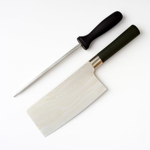 Image of Machado Forging Serbian Chef Knife Set - 12 inch Full Tang High Carbon Clad Steel Butcher Cleaver with Knife Sharpener - Perfect for Vegetables, Fish, Meat - Ideal for Kitchen, Hotel, Restaurant