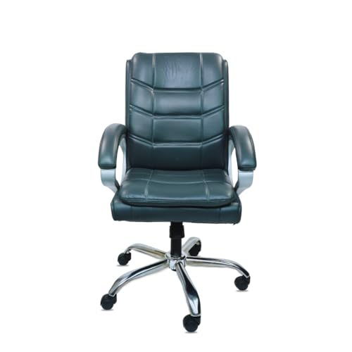 Image of activa Executive Revolving Office Chair| Ergonomic Computer Desk Chair with Cushioned Seat| Heavy Duty Steel Base, Adjustable Height & 360 Swivel Wheel| Leatherette Office Visitor Chair(Star, Grey)