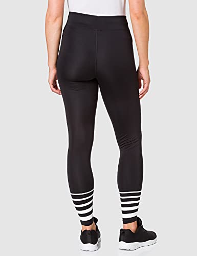 AURIQUE Leggings Sportivi Donna, Nero/Bianco, 46