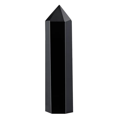 Black Tourmaline Healing Crystals Wand, 3" Natural Crystals and Healing