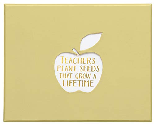X&O Paper Goods White And Gold ''Teachers Plant Seeds That Grow A Lifetime'' Porcelain Coffee Mug, 16 Fl. Oz. #TOP2
