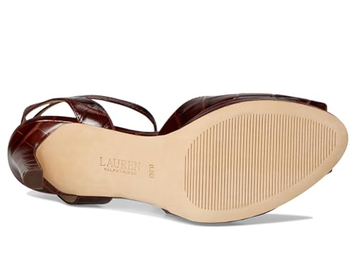 Image of Lauren Ralph Lauren Women's Kyla Crocodile-embossed Leather Sandal