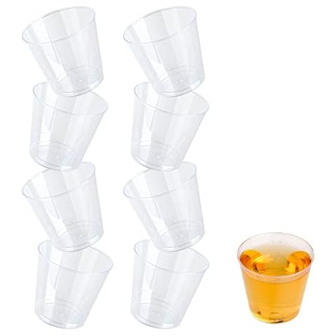 STACKABLES 100 Pack Clear Plastic Shot Glasses Cover