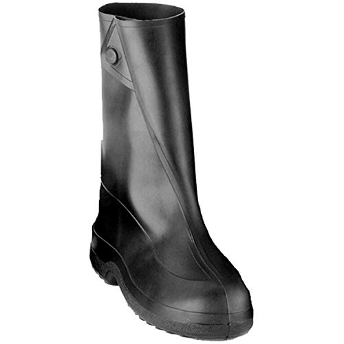 TINGLEY mens Molded Rubber Overboot with Cleated Outsole, Black, Small