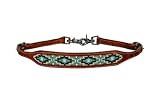 Showman Medium Oil Leather Wither Strap w/Teal Aztec Design Beaded Inlay! New Horse TACK!