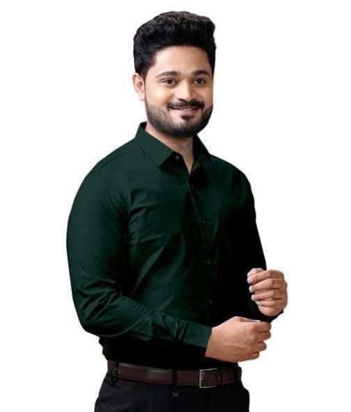 Image of Men's Casual Cotton Blend Shirt | Regular Fit | Full Sleeve | Solid Design