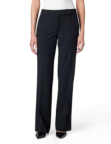 Calvin Klein Women's Classic Fit Straight Leg Lux Suit Pant, Navy, 12
