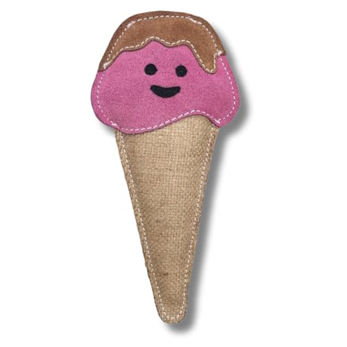 ChronoBalance EIS Nachhaltiges Hundespielzeug aus Leder und Jute mit Kokosfaser-Füllung – Donut, Elefant, Häschen, Hähnchen – Umweltfreundlich, Langlebig, Zahnpflege, Sichere Naturmaterialien