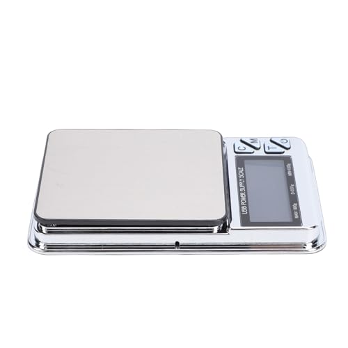 Jeffergarden Báscula de Miligramos, Báscula de Joyería de 600g y 0,01g, Portátil de Bolsillo Digital con 7 Unidades de Carga USB para Cocinar Polvo de Oro