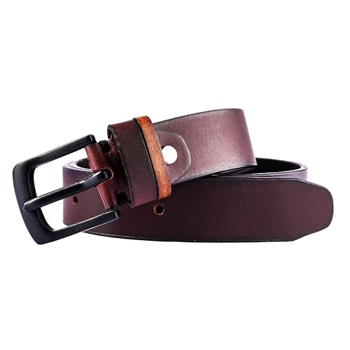 Image of Genuine Leather Belt for Kids, Black /Brown Colour Adjustable Belt with Metal Buckle, Belt for Formal, Casual & Jeans Wear, Waist 20-24-28-30 Inch 3|5|7|9|11 Yrs