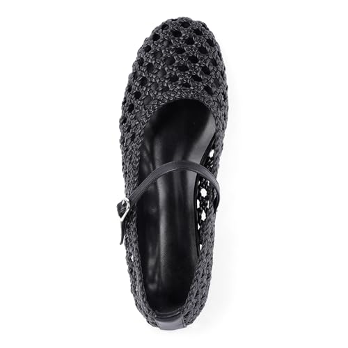 Image of Ballet Flats Mesh Shoes for Women Mary Janes Flats | Wide Feet Options, Woven Mesh Flats, Soft Cushion, Comfortable Ballerina Flats, Casual, Dress Shoes, Daily, Work, Versatile