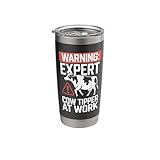 Funny Cow Tipping Joke Country Life Prank Stainless Steel Insulated Tumbler