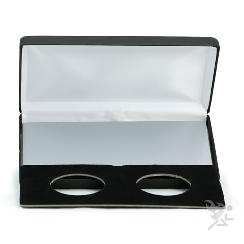 Caja Portamonedas Negra en Cuero Sintético Modelo H para Dos Monedas miniatura 4