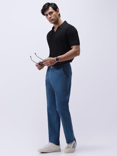 Image of Urbano Fashion Men's Regular Fit Mid Rise Cotton Casual Chinos Trousers Stretch