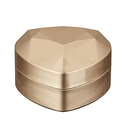 LETURE Heart Shaped Ring Gift Box with LED Light, Velvet Earrings Jewelry Case with Light, Jewellry Display Box for Wedding, Engagement, Proposal, Birthday and Anniversary (Gold)