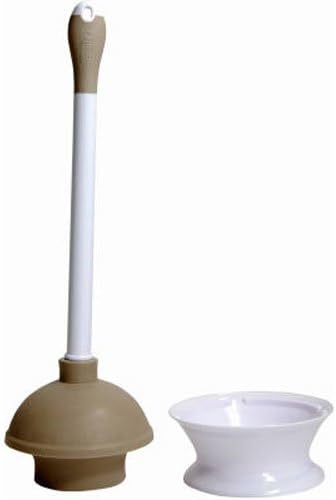 Quickie Toilet Plunger and Caddy Combo with Microban, Neutral Color, for Home/House/Office/Bathroom
