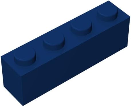 Ladrillo de construcción clásico de 1 x 4, bloque de ladrillo a granel de 100 piezas, ladrillos azul real de 1 x 4, compatible con piezas y piezas