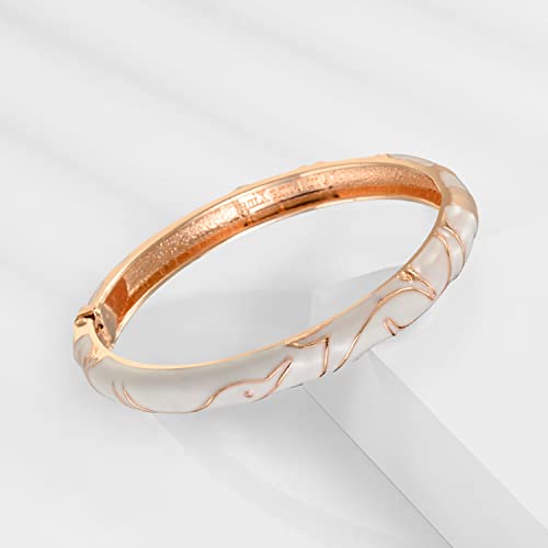 UJOY Fashionable Bracelets Constellation Dolphin Enameled Bangles Spring Hinged Cloisonne Jewelry 55C38 brown - Image 6