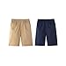 Kids Boys School Uniform Shorts Elastic High Waist Fashion Bermuda Short Plain Casual Pockets Pull (Khaki, 7-8 Years)