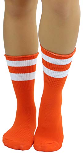 Image of ToBeInStyle Women's Acrylic Ankle Hi With Double Stripe Top Crew Fun Athletic Socks