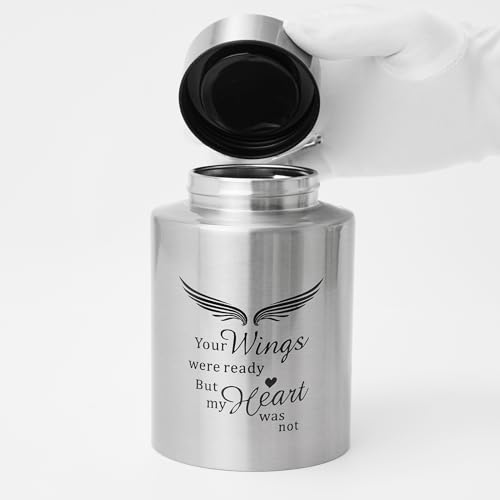 Image of Medium Cremation Urns for Human Ashes Adult Male Female,Medium Decorative Silver Urns for Ashes Women Men (Up to 50 Cubic Inches)